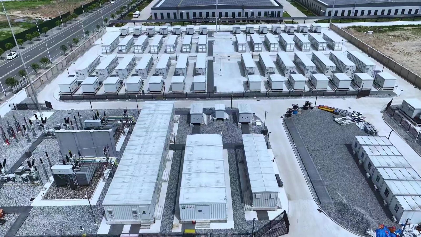 Shared energy storage station, aerial view, Henan