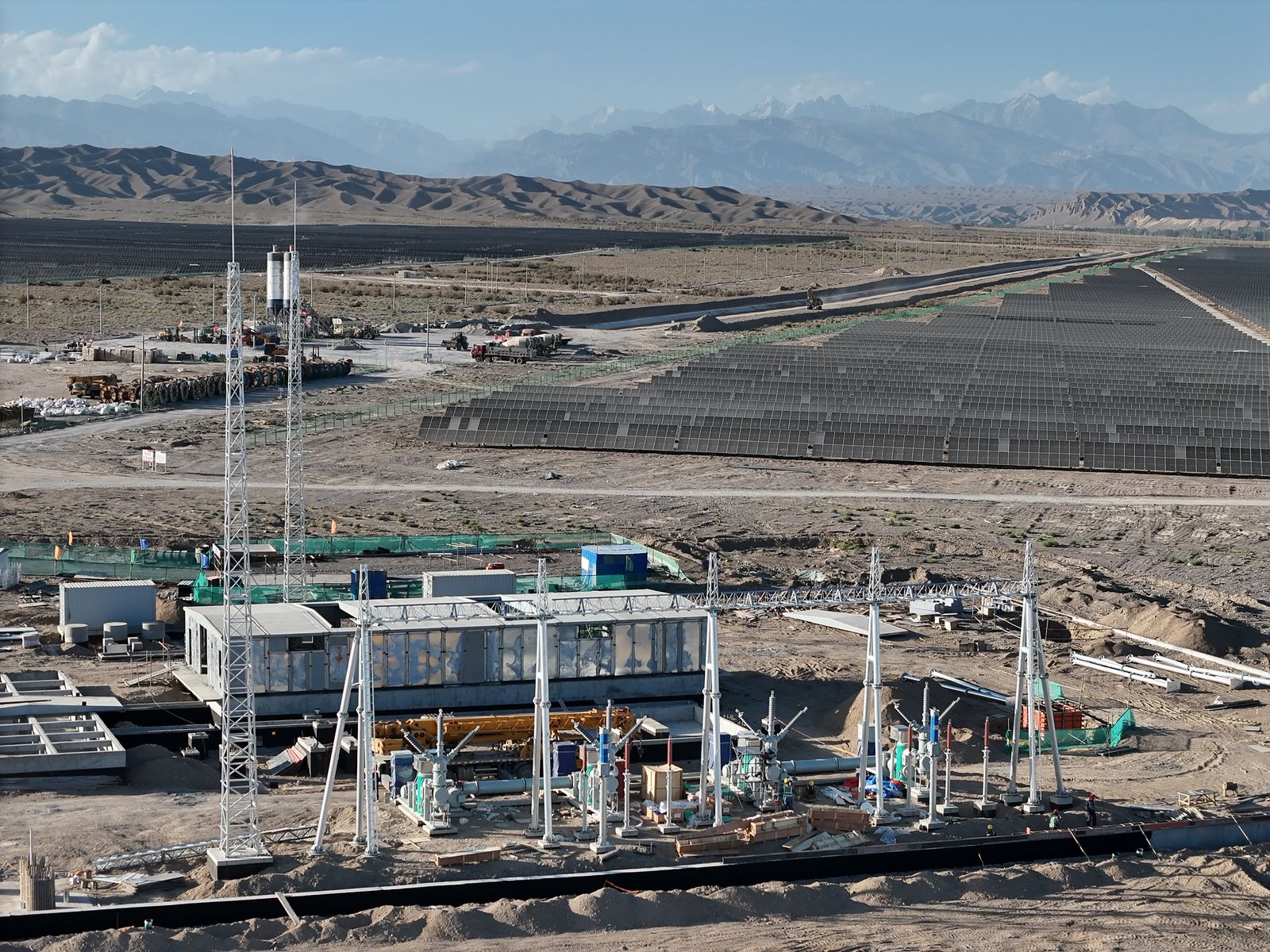 Substation and solar field, Xinjiang