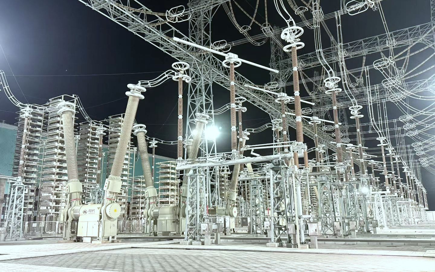 Substation at night